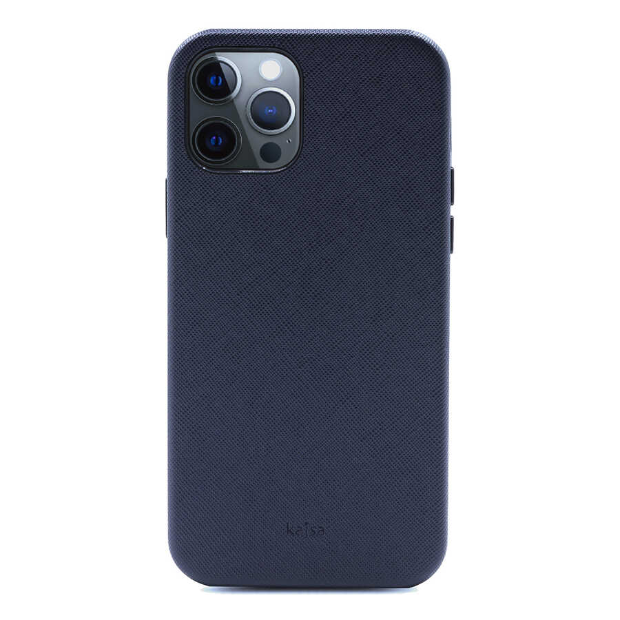 Apple iPhone 12 Pro Kılıf Kajsa Woven Kapak Mavi