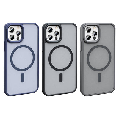 Apple iPhone 12 Pro Kılıf M-safe Şarj Özellikli Mat Arka Yüzey Zore Sio Kapak Siyah