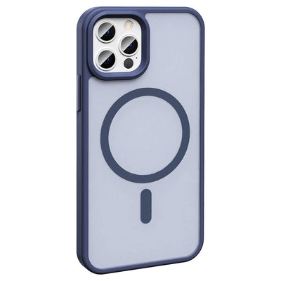 Apple iPhone 12 Pro Kılıf M-safe Şarj Özellikli Mat Arka Yüzey Zore Sio Kapak Lila