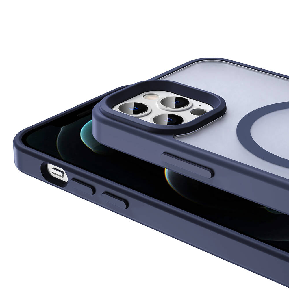 Apple iPhone 12 Pro Kılıf M-safe Şarj Özellikli Mat Arka Yüzey Zore Sio Kapak Lila