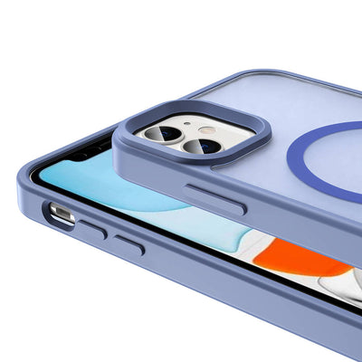 Apple iPhone 12 Pro Kılıf M-safe Şarj Özellikli Mat Arka Yüzey Zore Sio Kapak Gri