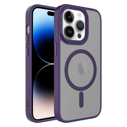 iPhone 12 Pro Kılıf Mat Arka Yüzey Wireless Şarj Özellikli Zore Flet M-safe Kılıf