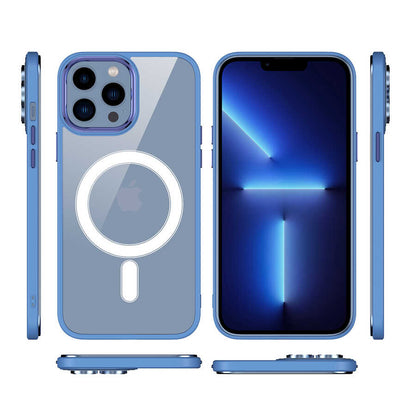 iPhone 12 Pro Kılıf Wireless Şarj Özellikli Zore Krom M-safe Silikon Kılıf