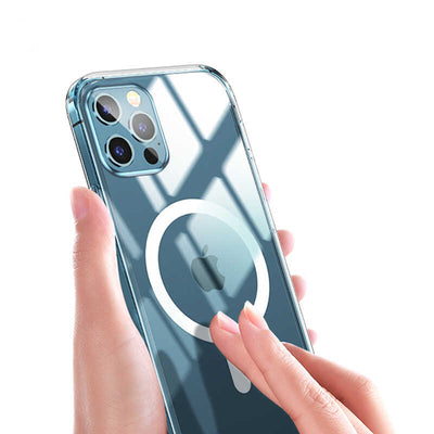 Apple iPhone 12 Pro Kılıf Wiwu Magnetic Crystal Kapak Renksiz