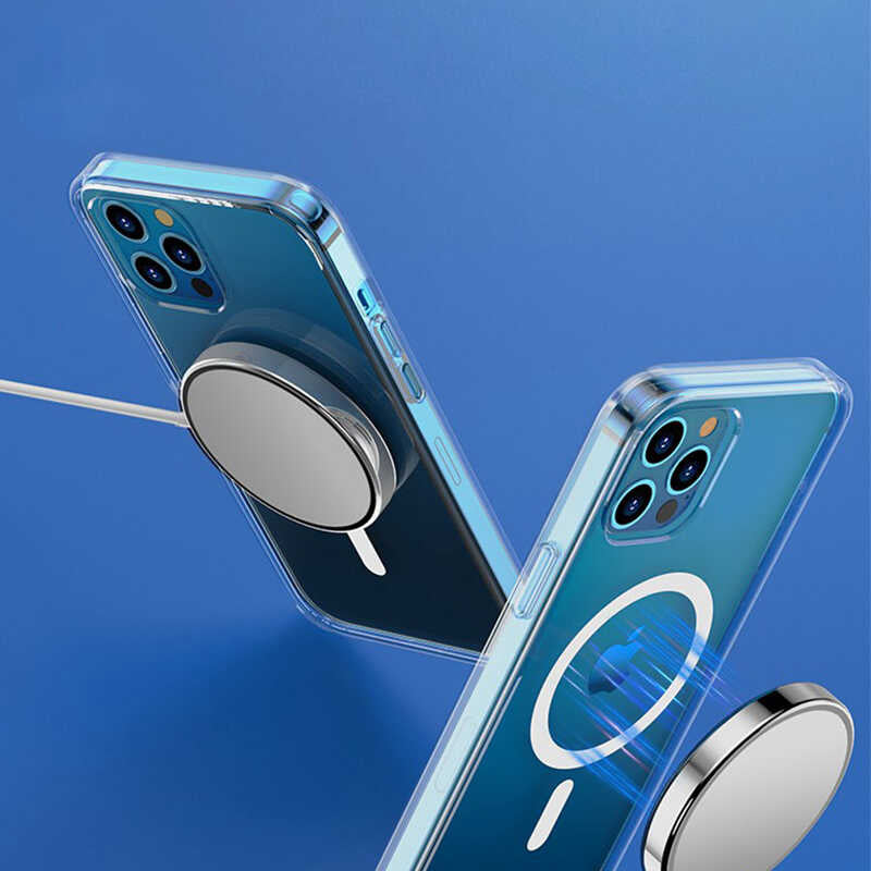 Apple iPhone 12 Pro Kılıf Wiwu Magnetic Crystal Kapak Renksiz