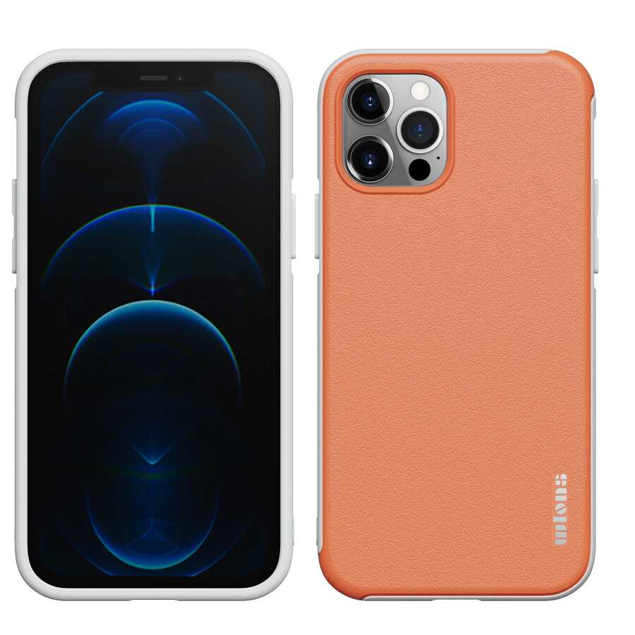 Apple iPhone 12 Pro Kılıf Wlons Hill Kapak Turuncu