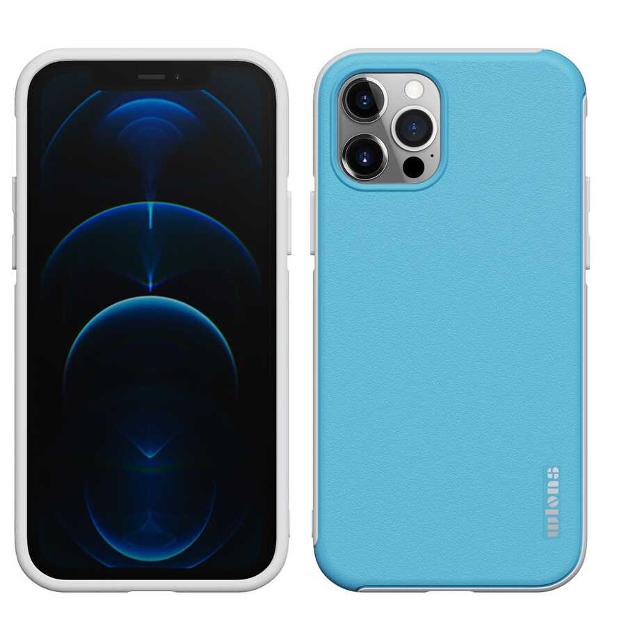 Apple iPhone 12 Pro Kılıf Wlons Hill Kapak Mavi