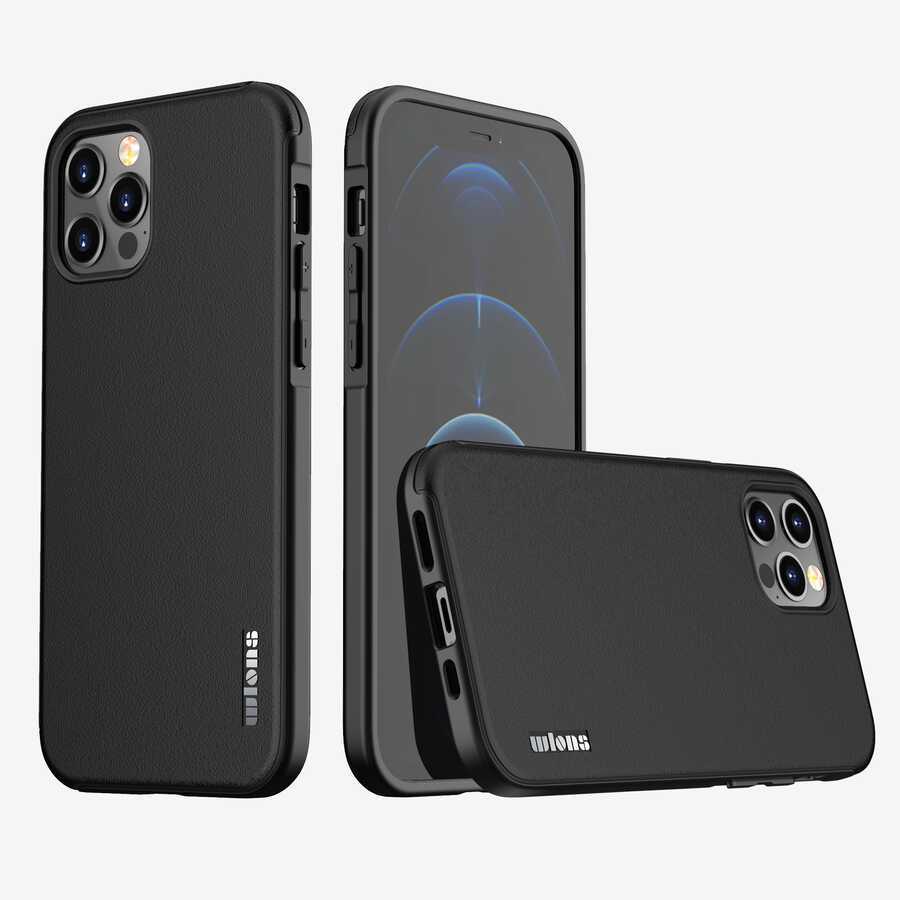 Apple iPhone 12 Pro Kılıf Wlons Hill Kapak Siyah