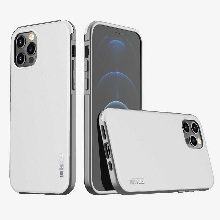 Apple iPhone 12 Pro Kılıf Wlons Hill Kapak Beyaz