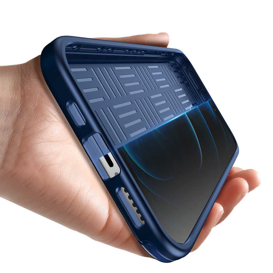 Apple iPhone 12 Pro Kılıf Wlons Hill Kapak Mavi