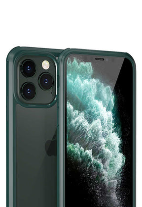 Apple iPhone 12 Pro Kılıf Zore Dor Silikon Temperli Cam Kapak