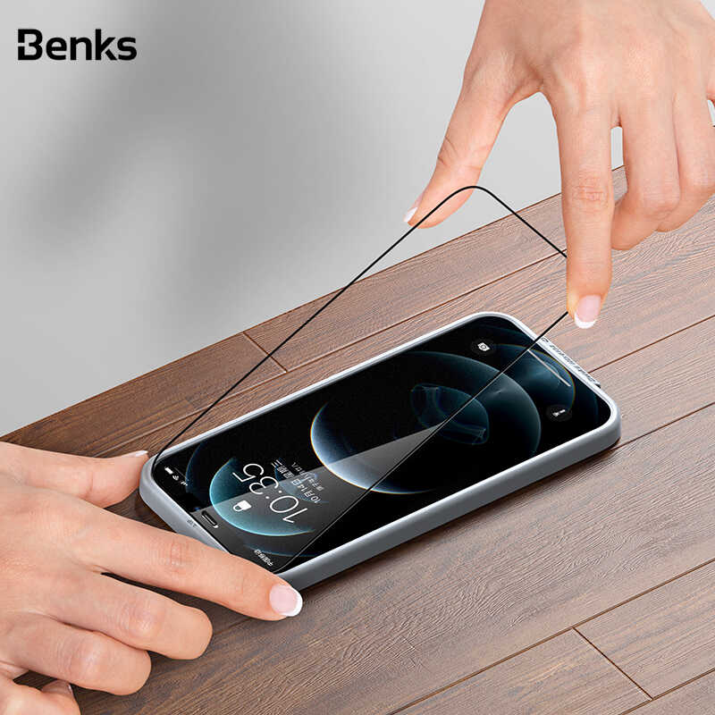 Apple iPhone 12 Pro Max Benks V Pro Plus Şeffaf Ekran Koruyucu Siyah