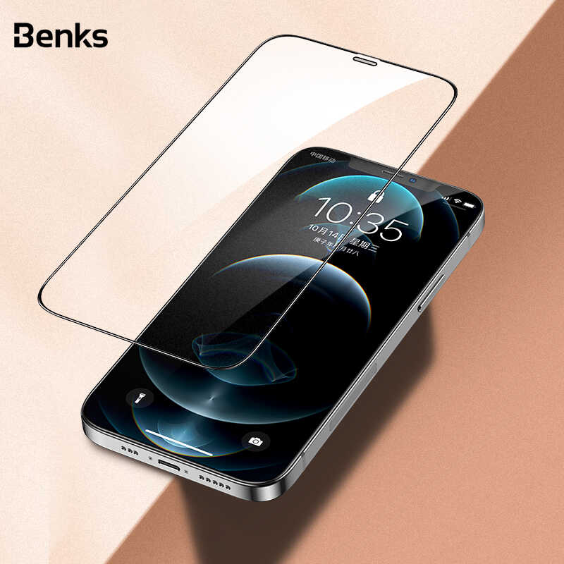 Apple iPhone 12 Pro Max Benks V Pro Plus Şeffaf Ekran Koruyucu Siyah