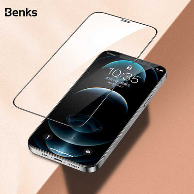 Apple iPhone 12 Pro Max Benks V Pro Plus Şeffaf Ekran Koruyucu Siyah