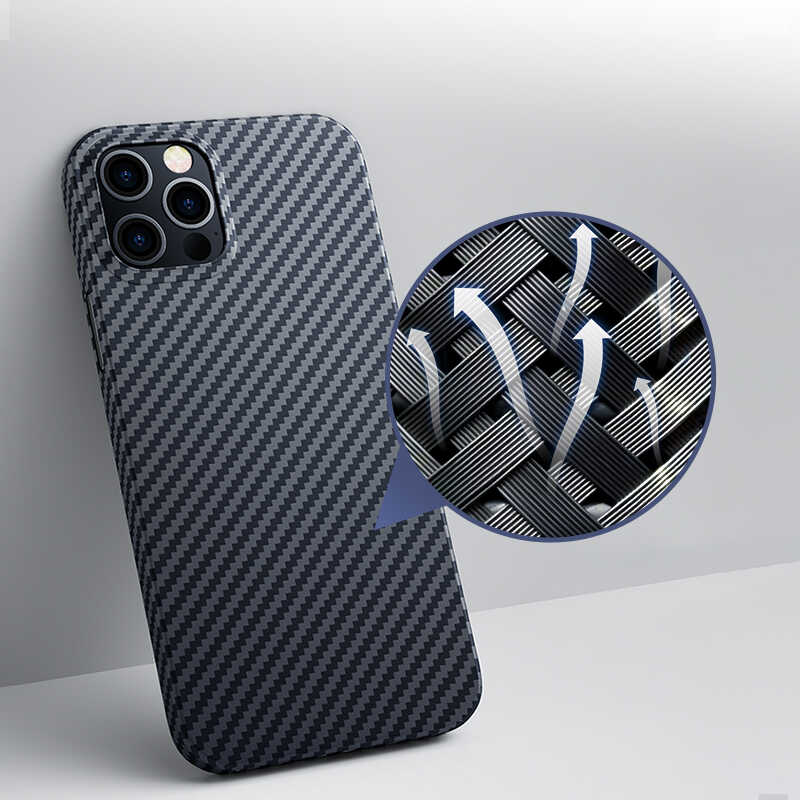 Apple iPhone 12 Pro Max Kılıf Benks Aramid Kapak Siyah