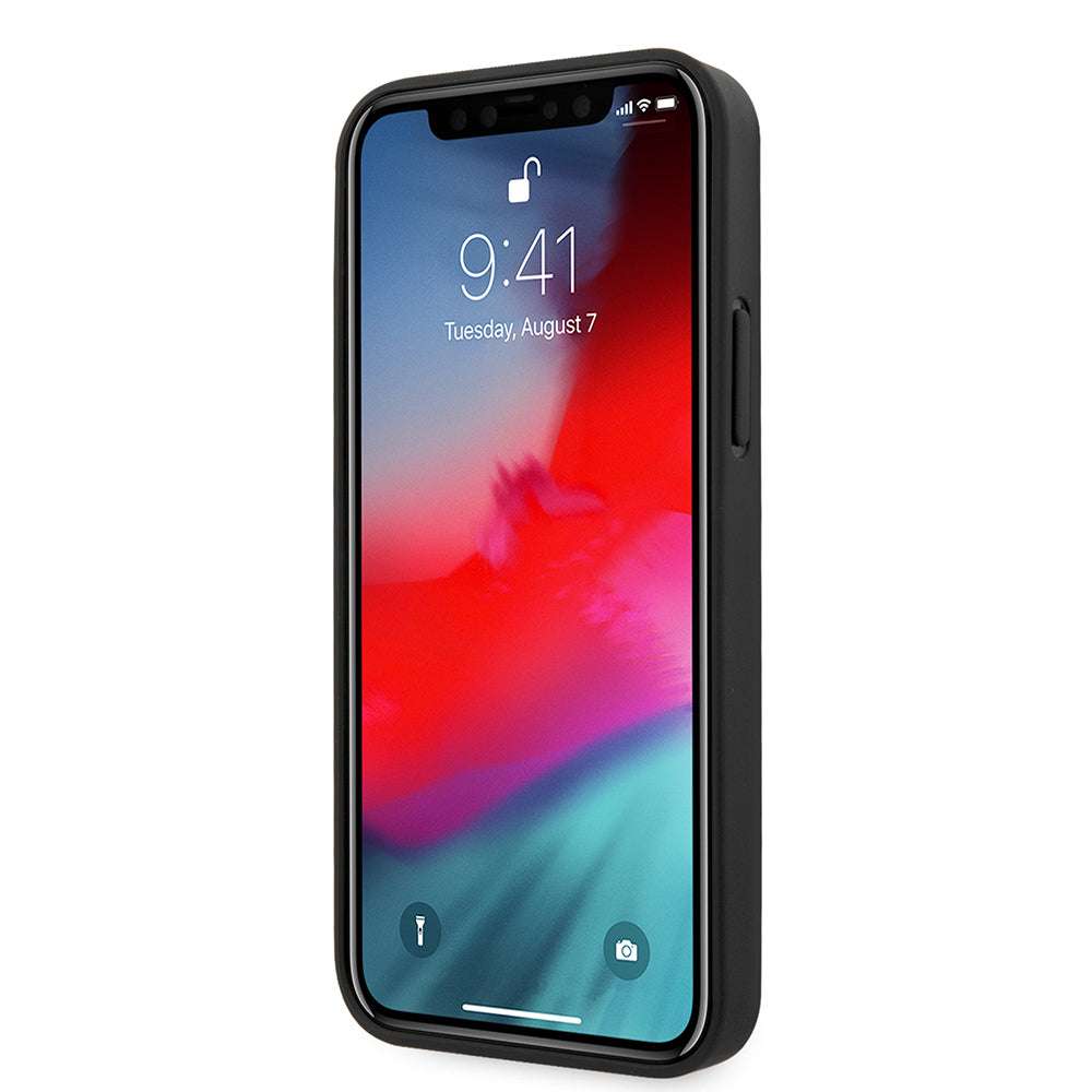 iPhone 12 Pro Max Kılıf Guess Orjinal Lisanslı PU Deri Büyük Metal Logo Dizaynlı Kılıf