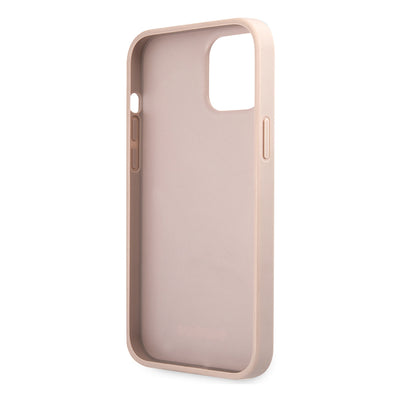 Apple iPhone 12 Pro Max Kılıf Guess Orjinal Lisanslı PU Deri Büyük Metal Logo Dizaynlı Kapak Kahverengi