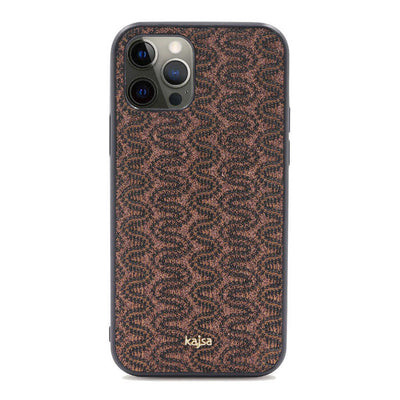 Apple iPhone 12 Pro Max Kılıf Kajsa Glamorous Serisi Waterfall Pattern Kapak Yeşil