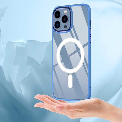 iPhone 12 Pro Max Kılıf Wireless Şarj Özellikli Zore Krom M-safe Silikon Kılıf