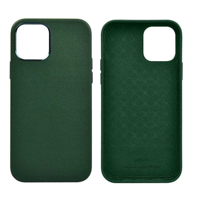 Apple iPhone 12 Pro Max Kılıf Wiwu Calfskin Kapak Kahverengi