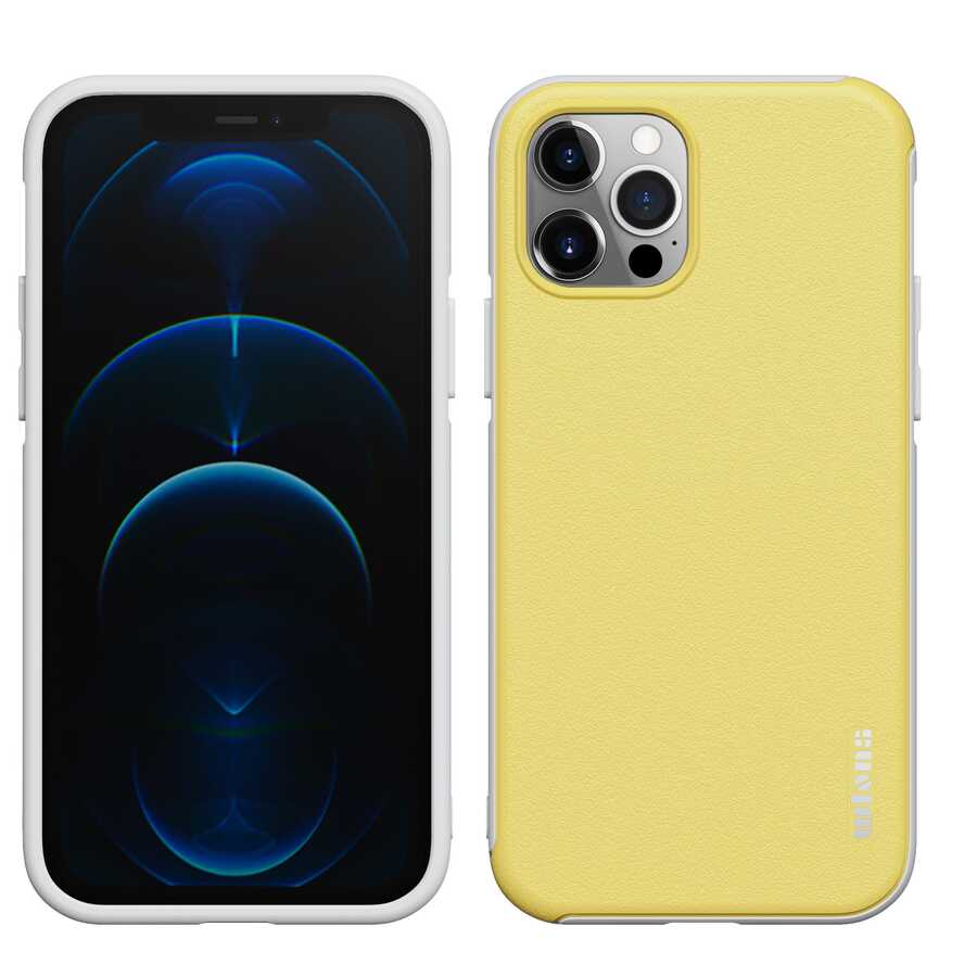 Apple iPhone 12 Pro Max Kılıf Wlons Hill Kapak Sarı