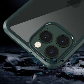 Apple iPhone 12 Pro Max Kılıf Zore Dor Silikon Temperli Cam Kapak