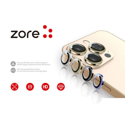 Apple iPhone 12 Pro Max Zore CL-12 Premium Safir Parmak İzi Bırakmayan Anti-Reflective Kamera Lens Koruyucu Siyah