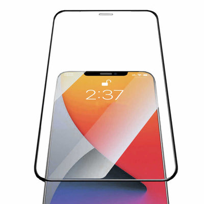 Apple iPhone 12 Pro Max Zore Rika Premium Temperli Cam Ekran Koruyucu Siyah