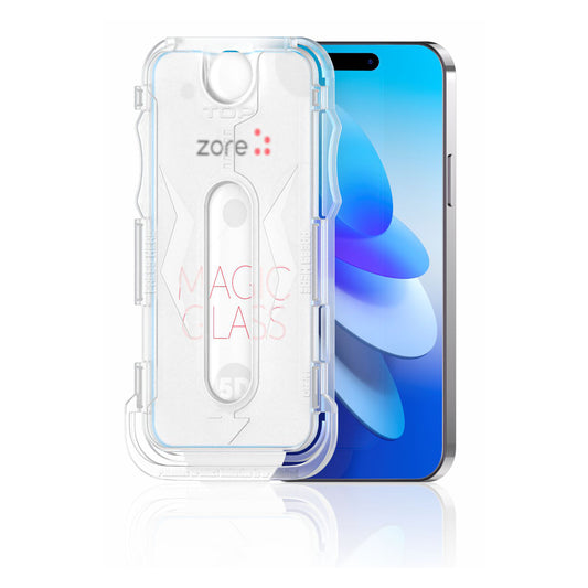 iPhone 12 Zore Kolay Uygulama Aparatlı 5D Magic Glass Cam Ekran Koruyucu