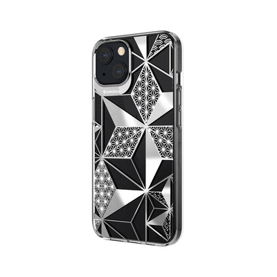 Apple iPhone 13 Kılıf Çift IMD Baskılı Lisanslı Switcheasy Artist Asanoha Kapak Renksiz