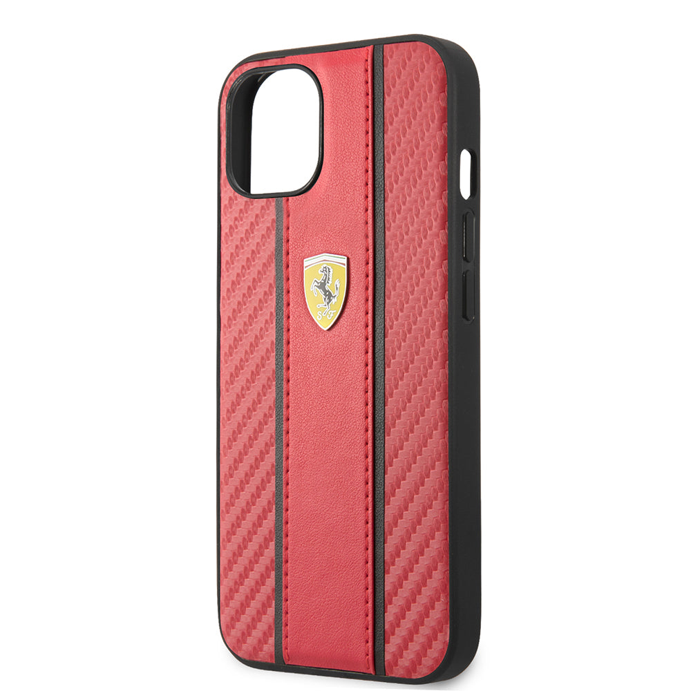 iPhone 13 Kılıf Ferrari Orjinal Lisanslı PU Deri Ve Karbon Dizayn Kılıf