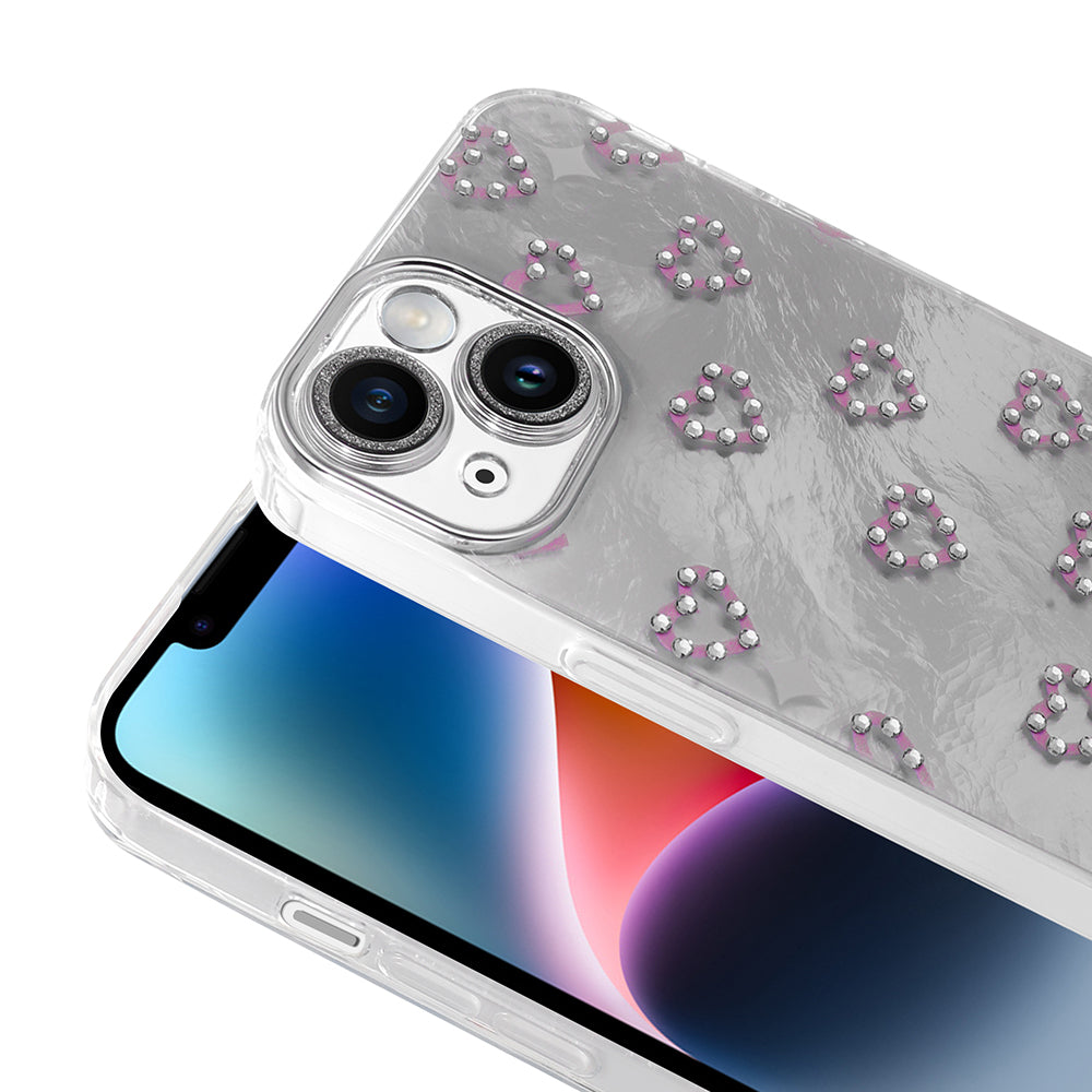 Apple iPhone 13 Kılıf Kamera Korumalı Figürlü Zore Ponti Silikon Kapak Lila