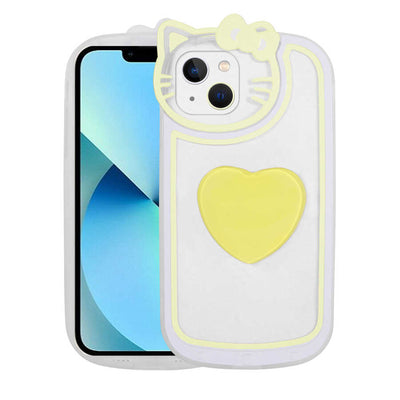 Apple iPhone 13 Kılıf Kedi Figürlü Transparan Pop Soketli Zore Ritmik Kapak Turkuaz