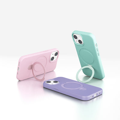 Apple iPhone 13 Kılıf M-safe Şarj Özellikli Standlı Zore Samara Kapak Turuncu