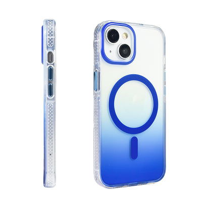 Apple iPhone 13 Kılıf M-safe Şarj Özellikli Transparan Renk Geçişli Zore Toros Kapak Lila