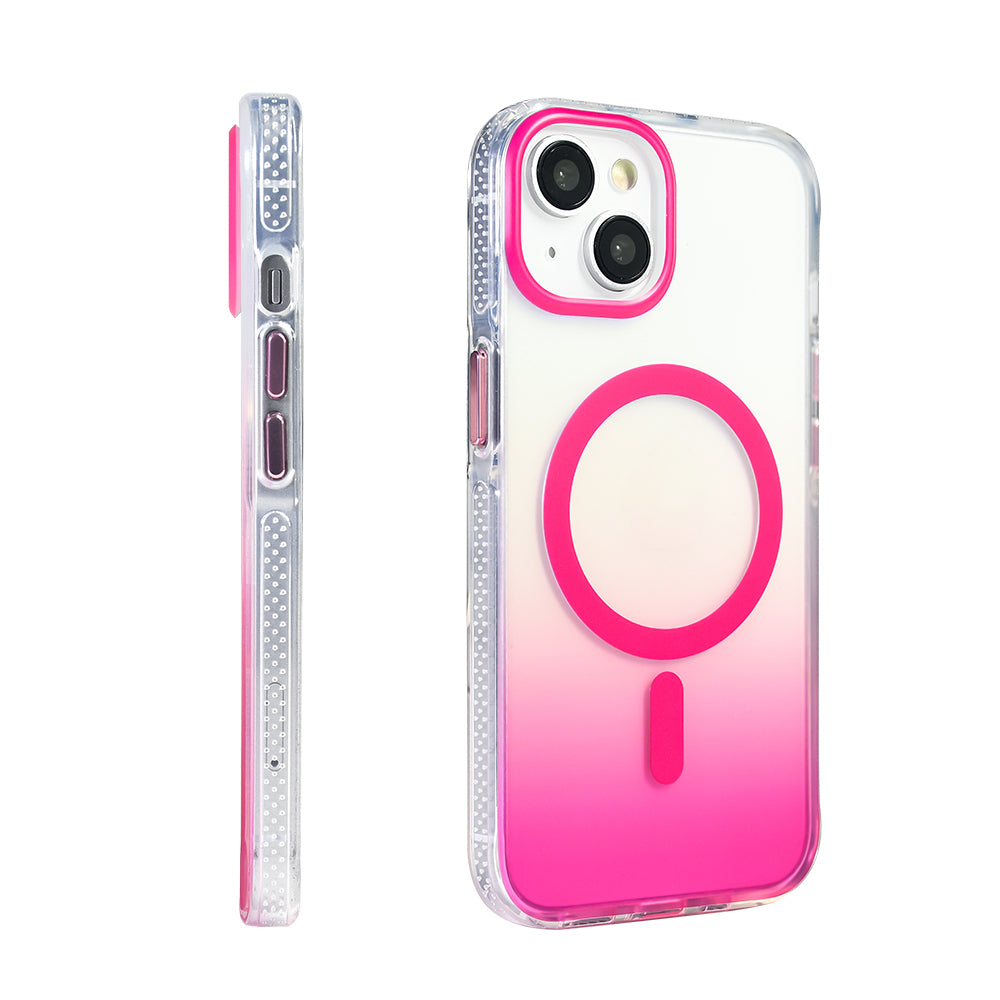 Apple iPhone 13 Kılıf M-safe Şarj Özellikli Transparan Renk Geçişli Zore Toros Kapak Gri