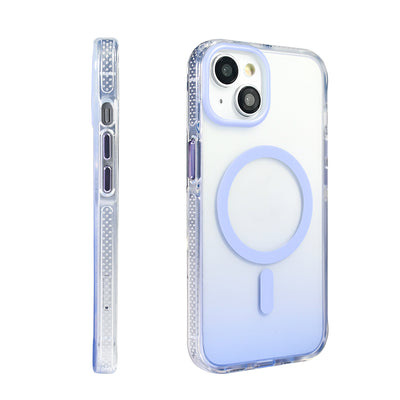 Apple iPhone 13 Kılıf M-safe Şarj Özellikli Transparan Renk Geçişli Zore Toros Kapak Rose Pembe