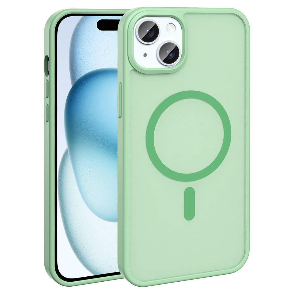 Apple iPhone 13 Kılıf M-safe Şarj Özellikli Mat Arka Yüzey Zore Sio Kapak Koyu Mor