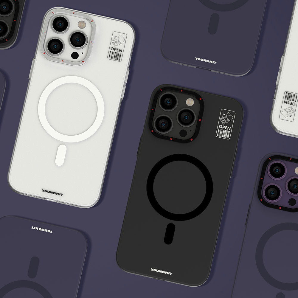 iPhone 13 Kılıf M-safe Şarj Özellikli Standlı YoungKit Hermit Bracket Serisi Kılıf