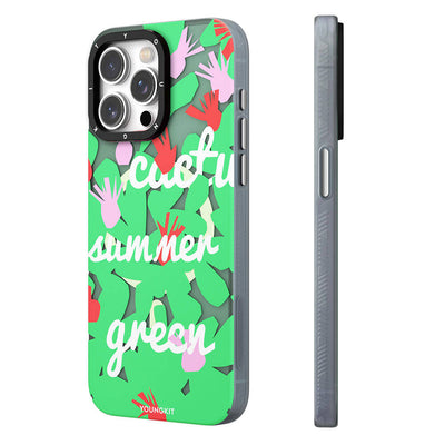 Apple iPhone 13 Kılıf Magsafe Şarj Özellikli Yaz Meyvesi Desenli Youngkit Fruity Flavour Serisi Kapak Yeşil