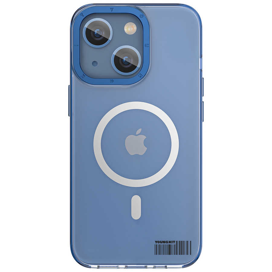 Apple iPhone 13 Kılıf Magsafe Şarj Özellikli Youngkit Coloured Glaze Serisi Kapak Derin Mor