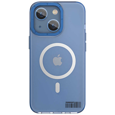 Apple iPhone 13 Kılıf Magsafe Şarj Özellikli Youngkit Coloured Glaze Serisi Kapak Derin Mor