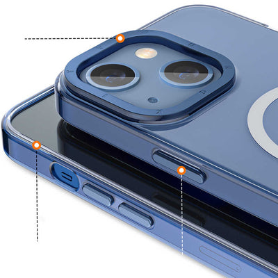 Apple iPhone 13 Kılıf Magsafe Şarj Özellikli Youngkit Coloured Glaze Serisi Kapak Derin Mor