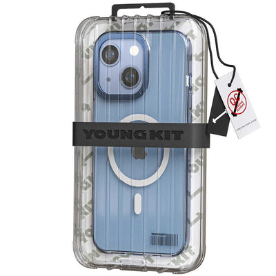 Apple iPhone 13 Kılıf Magsafe Şarj Özellikli Youngkit Coloured Glaze Serisi Kapak Beyaz