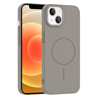 Apple iPhone 13 Kılıf M-safe Şarj Özellikli Zore Ruby Sert Kapak Mürdüm