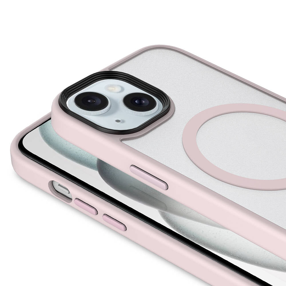 iPhone 13 Kılıf Mat Arka Yüzey Wireless Şarj Özellikli Zore Flet M-safe Kılıf