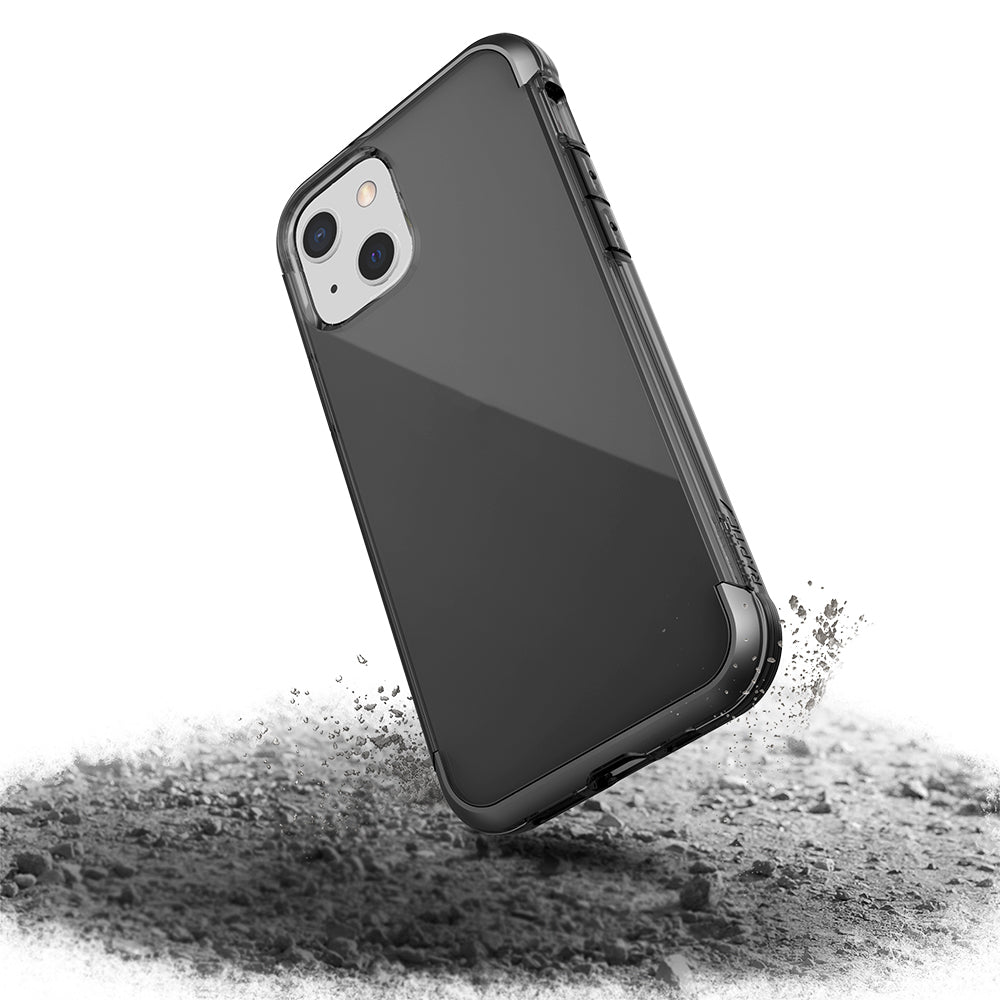 Apple iPhone 13 Kılıf Raptic Air Serisi Airbag Tasarımlı Metal Köşelikli Şeffaf Kapak Mor