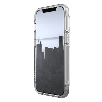 Apple iPhone 13 Kılıf Raptic Air Serisi Airbag Tasarımlı Metal Köşelikli Şeffaf Kapak Mor
