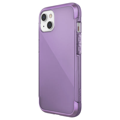 Apple iPhone 13 Kılıf Raptic Air Serisi Airbag Tasarımlı Metal Köşelikli Şeffaf Kapak Mor