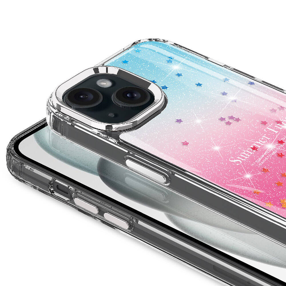 Apple iPhone 13 Kılıf Simli Desenli Parlak Zore Task Kapak